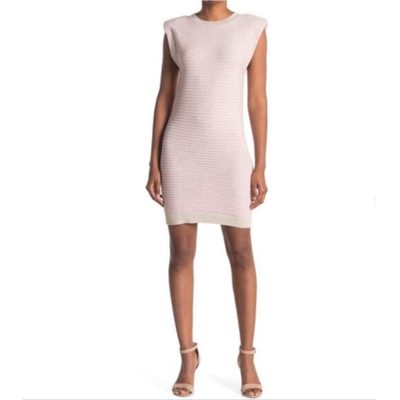 NWT Wayf Pink Sleeveless Ribbed Sweater Dress - Picture 1 of 7